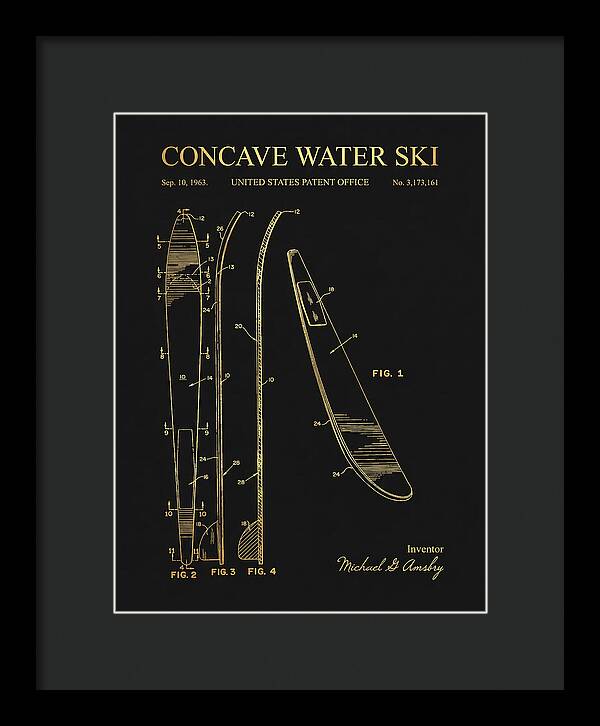 Concave Water Ski Gold Patent Us3173161a