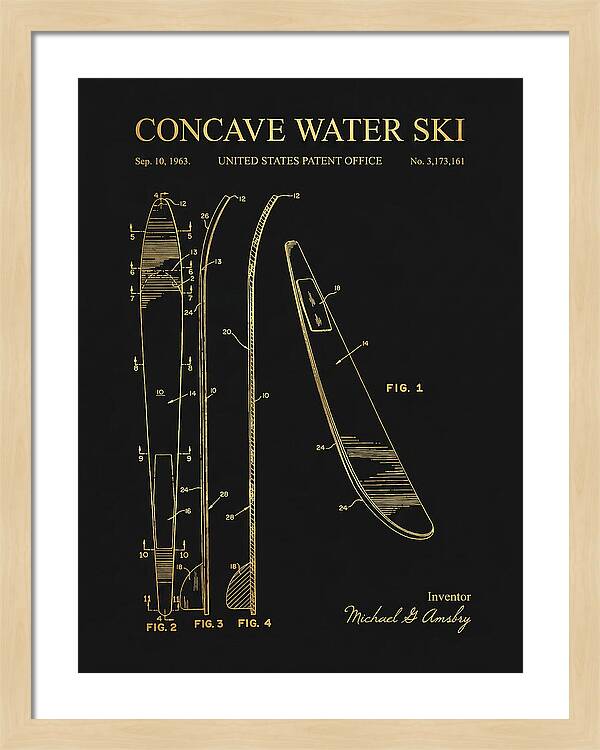 Concave Water Ski Gold Patent Us3173161a