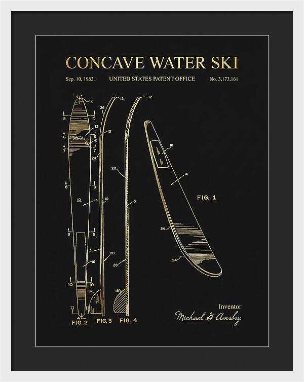 Concave Water Ski Gold Patent Us3173161a