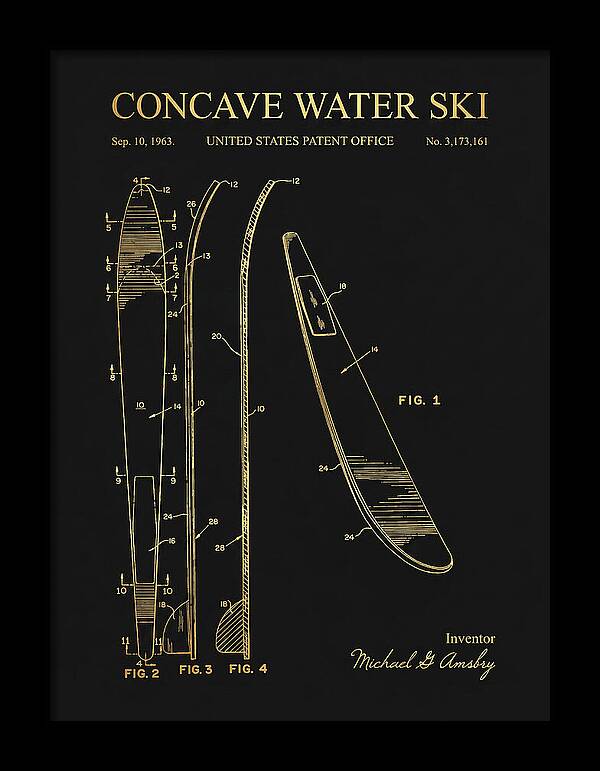 Concave Water Ski Gold Patent Us3173161a