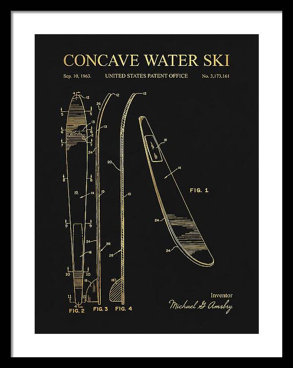 Concave Water Ski Gold Patent Us3173161a