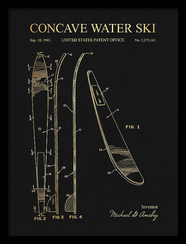 Concave Water Ski Gold Patent Us3173161a