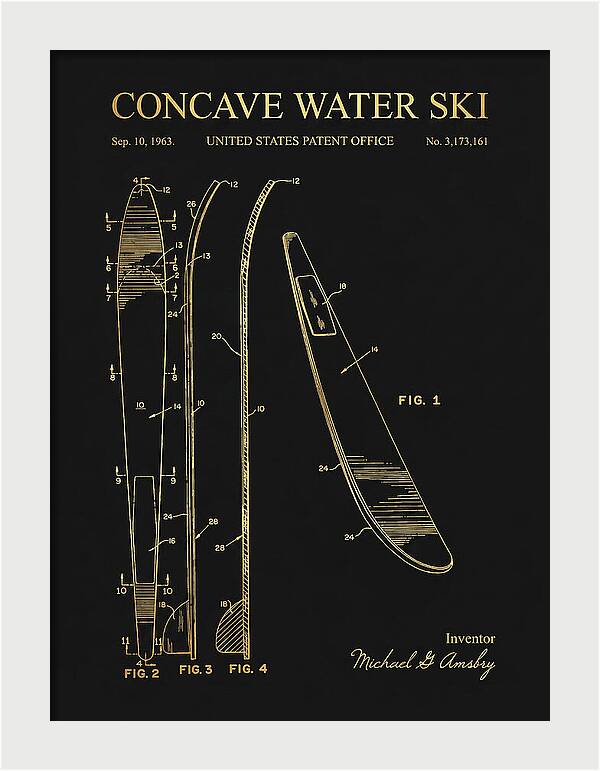 Concave Water Ski Gold Patent Us3173161a