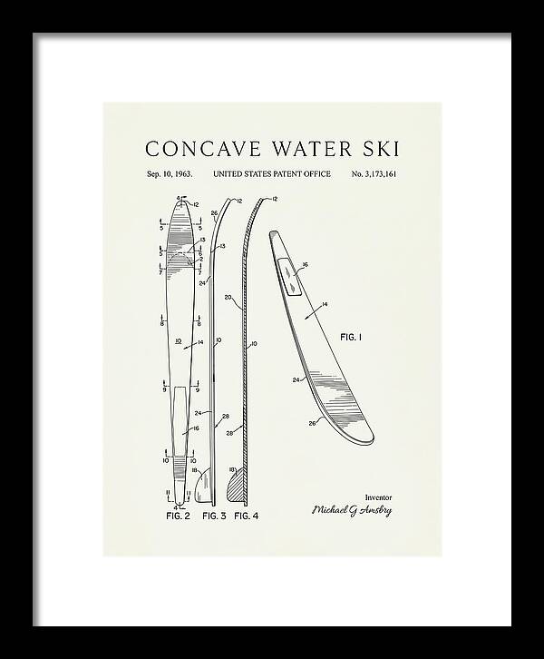Concave Water Ski Minimalist Patent Us3173161a