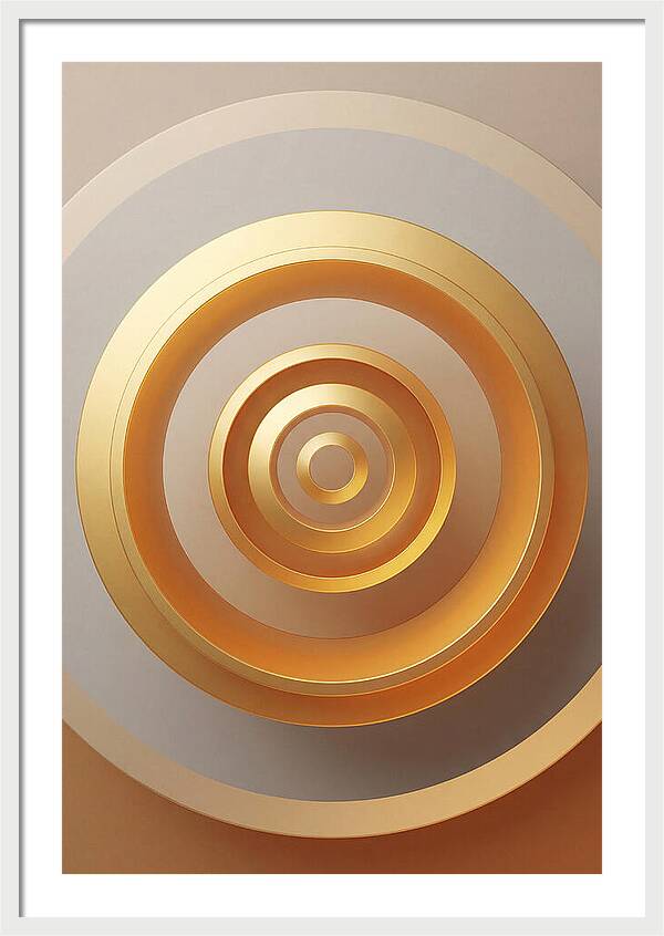 Concentric Circles In Gradient Gold