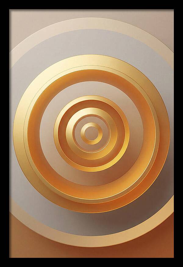 Concentric Circles In Gradient Gold