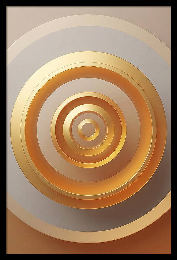 Concentric Circles In Gradient Gold