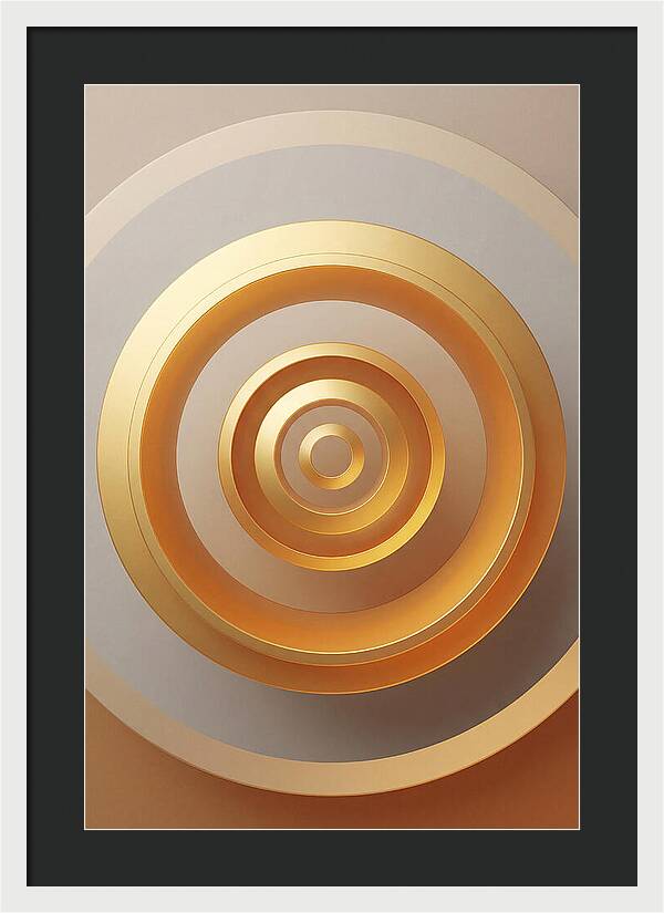 Concentric Circles In Gradient Gold