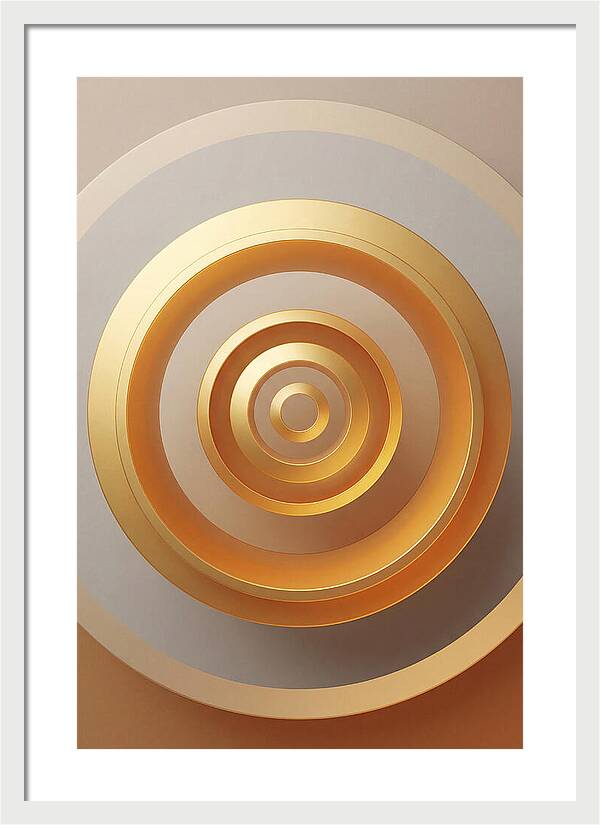 Concentric Circles In Gradient Gold