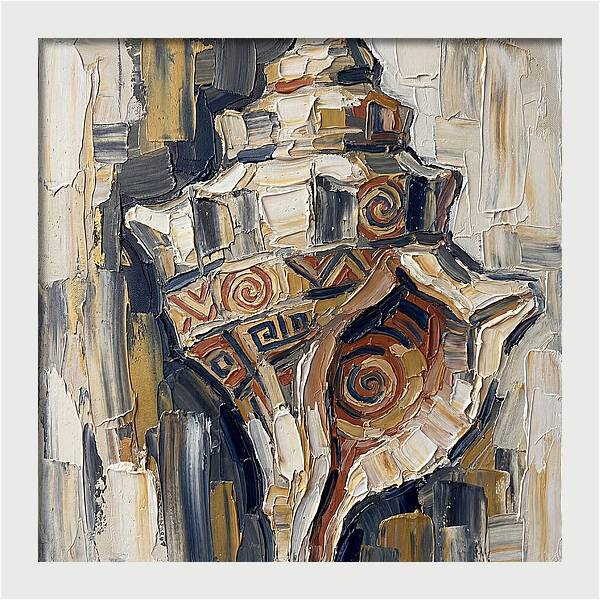 Conch Shell In Palette Knife Style