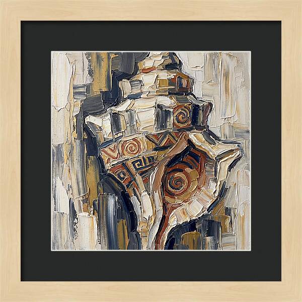 Conch Shell In Palette Knife Style