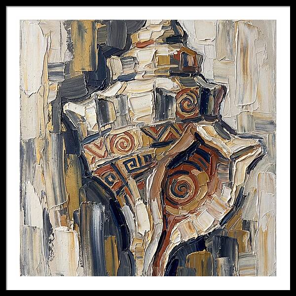 Conch Shell In Palette Knife Style