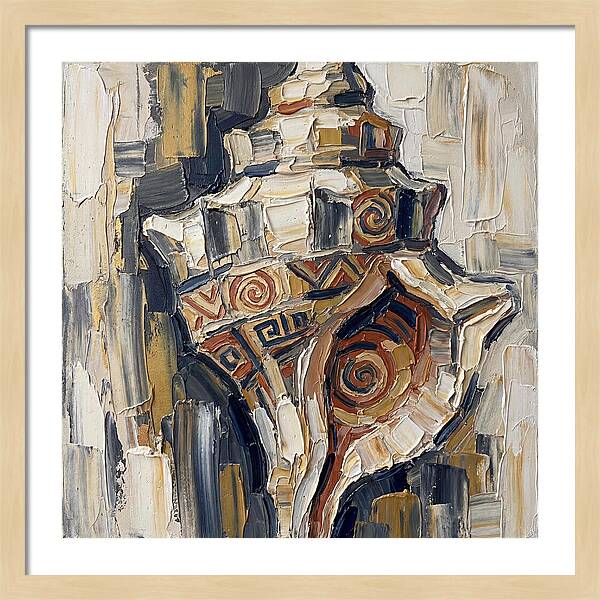 Conch Shell In Palette Knife Style