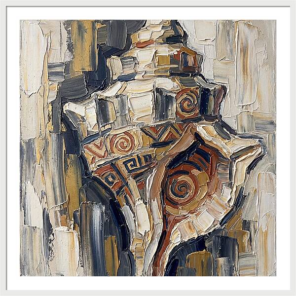 Conch Shell In Palette Knife Style