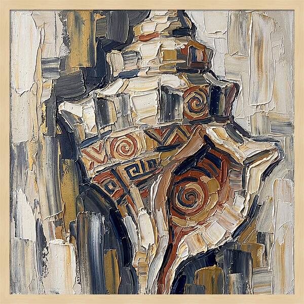 Conch Shell In Palette Knife Style