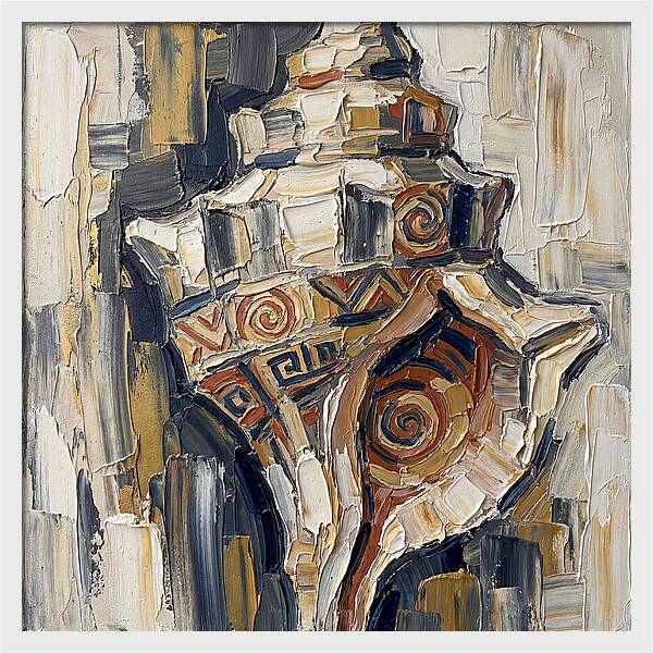 Conch Shell In Palette Knife Style