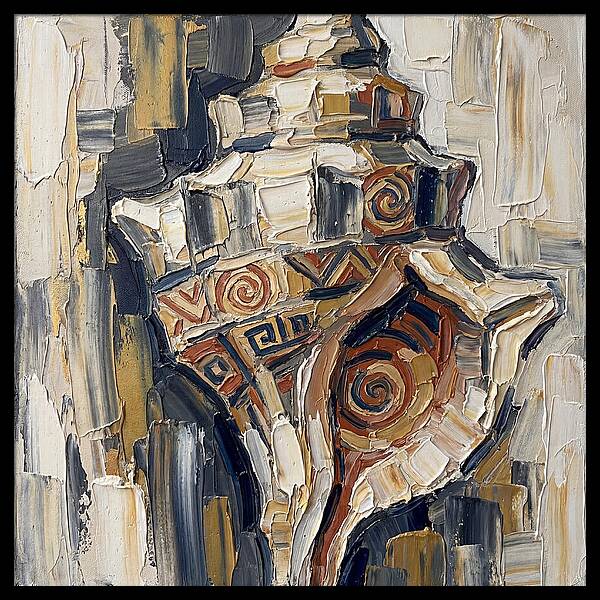 Conch Shell In Palette Knife Style
