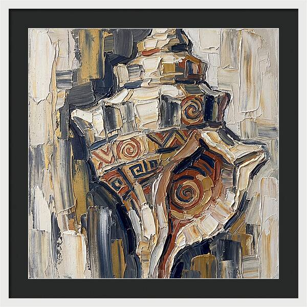 Conch Shell In Palette Knife Style
