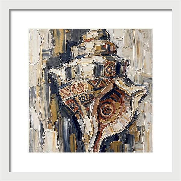 Conch Shell In Palette Knife Style