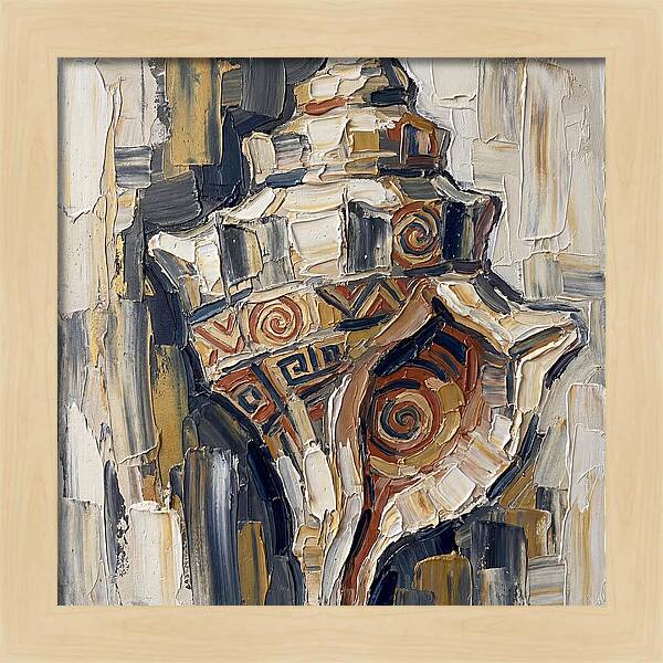 Conch Shell In Palette Knife Style