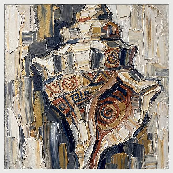 Conch Shell In Palette Knife Style