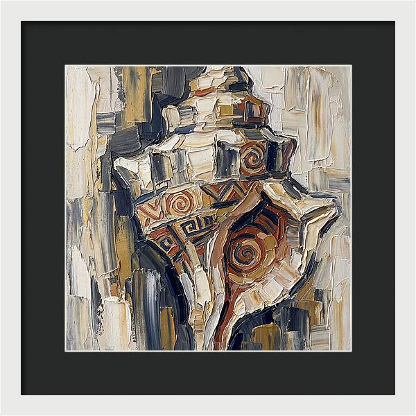 Conch Shell In Palette Knife Style