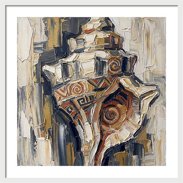 Conch Shell In Palette Knife Style