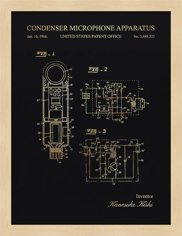 Condenser Microphone Apparatus Gold Patent Us3449523a