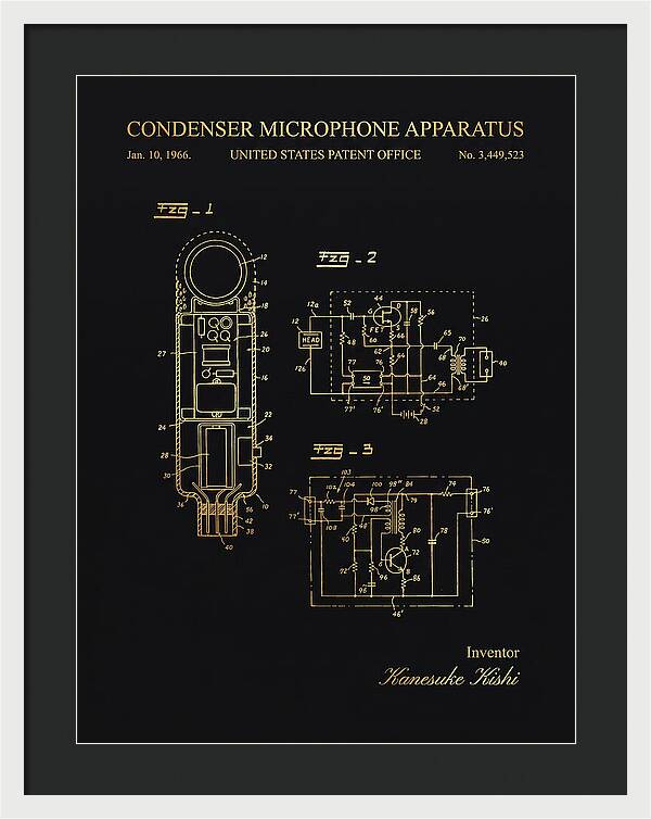 Condenser Microphone Apparatus Gold Patent Us3449523a