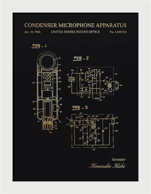 Condenser Microphone Apparatus Gold Patent Us3449523a