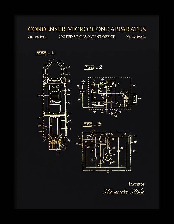 Condenser Microphone Apparatus Gold Patent Us3449523a