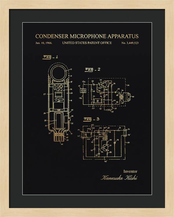 Condenser Microphone Apparatus Gold Patent Us3449523a