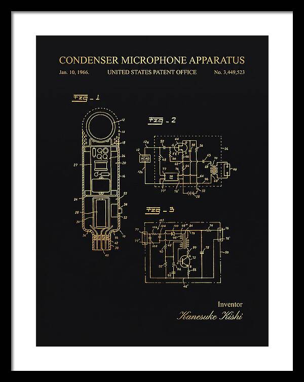 Condenser Microphone Apparatus Gold Patent Us3449523a
