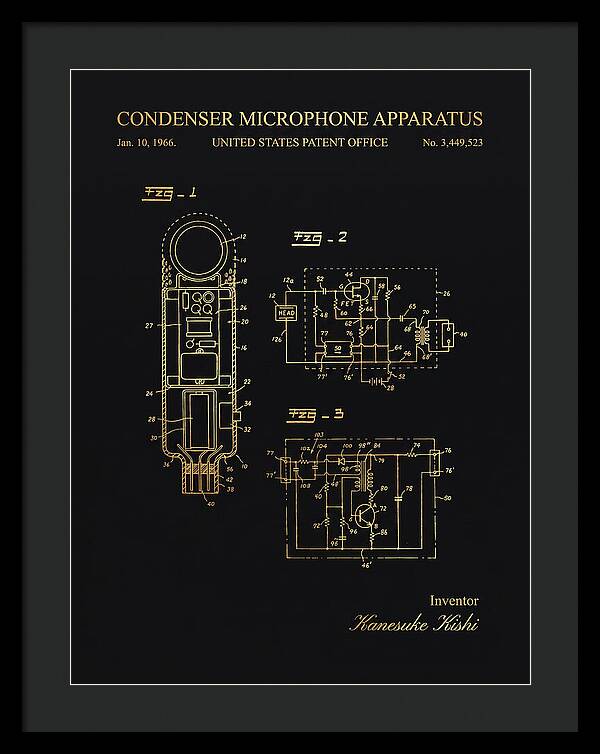 Condenser Microphone Apparatus Gold Patent Us3449523a