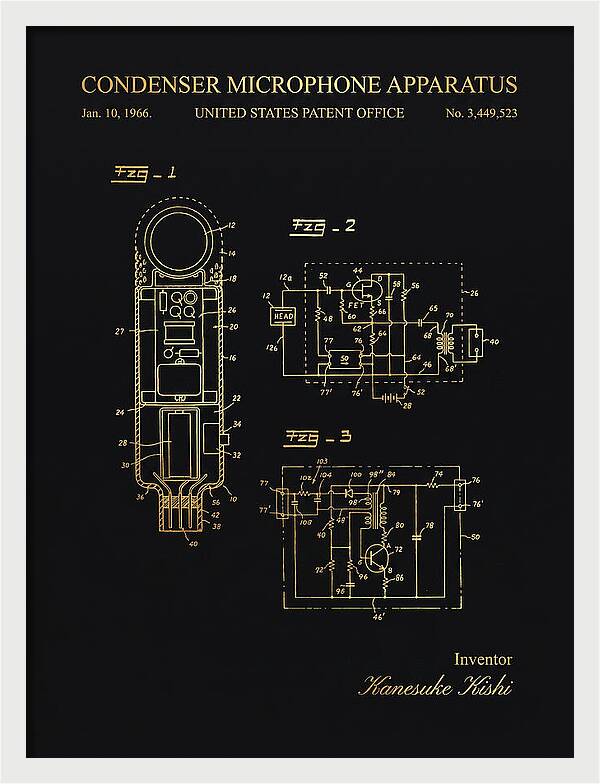 Condenser Microphone Apparatus Gold Patent Us3449523a