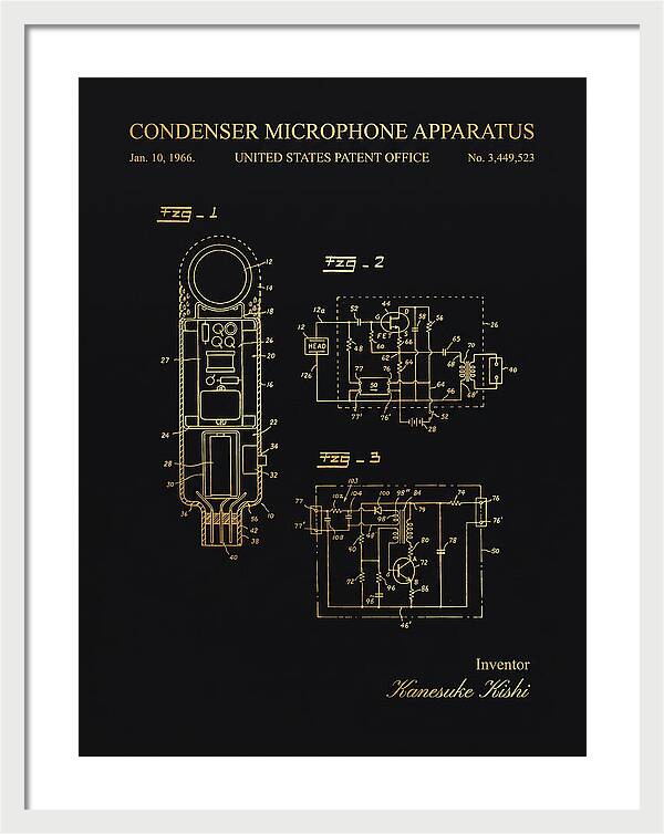 Condenser Microphone Apparatus Gold Patent Us3449523a