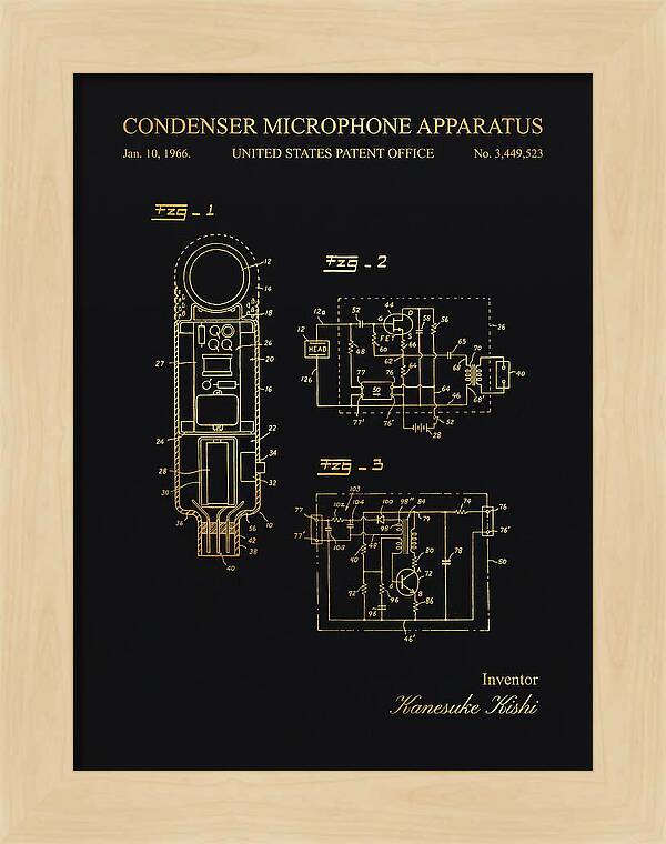 Condenser Microphone Apparatus Gold Patent Us3449523a