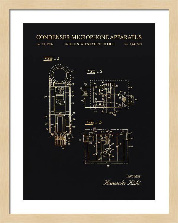 Condenser Microphone Apparatus Gold Patent Us3449523a