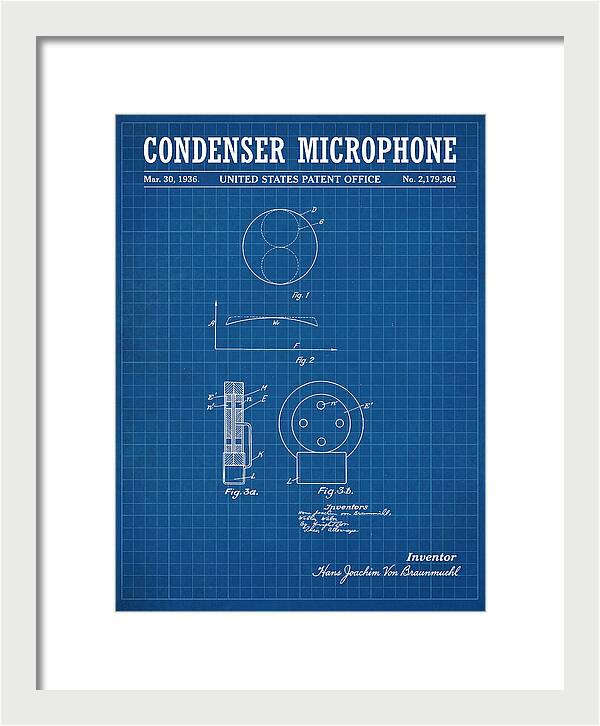 Condenser Microphone Blueprint Patent Us2179361a