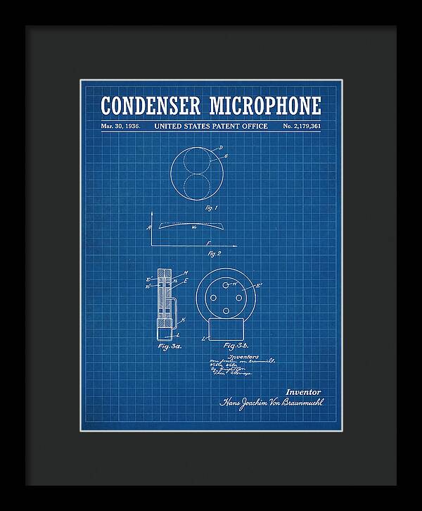 Condenser Microphone Blueprint Patent Us2179361a