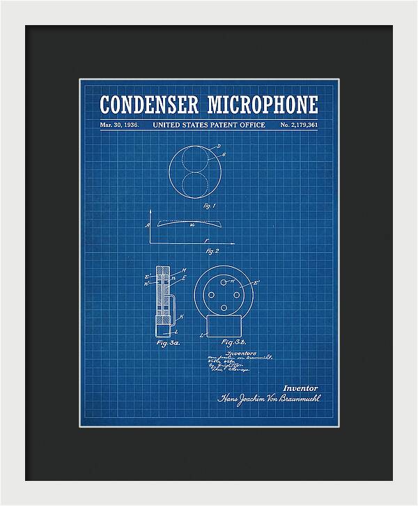 Condenser Microphone Blueprint Patent Us2179361a