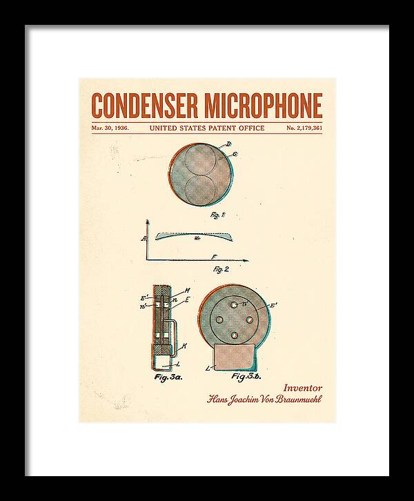Condenser Microphone Retro Patent Us2179361a