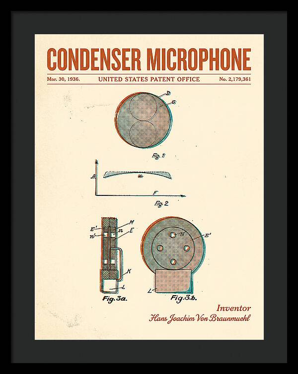 Condenser Microphone Retro Patent Us2179361a