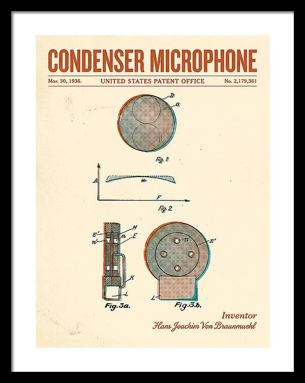 Condenser Microphone Retro Patent Us2179361a