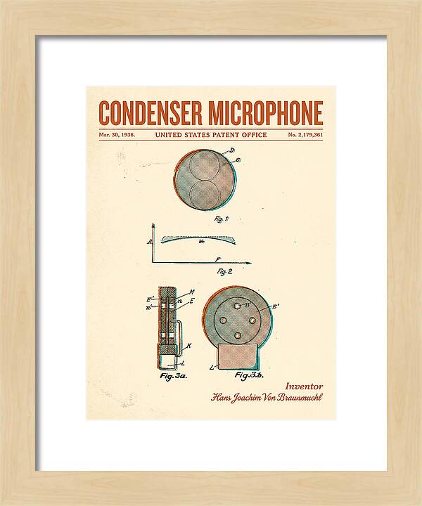 Condenser Microphone Retro Patent Us2179361a