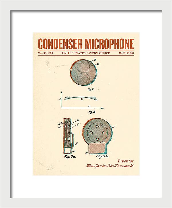 Condenser Microphone Retro Patent Us2179361a