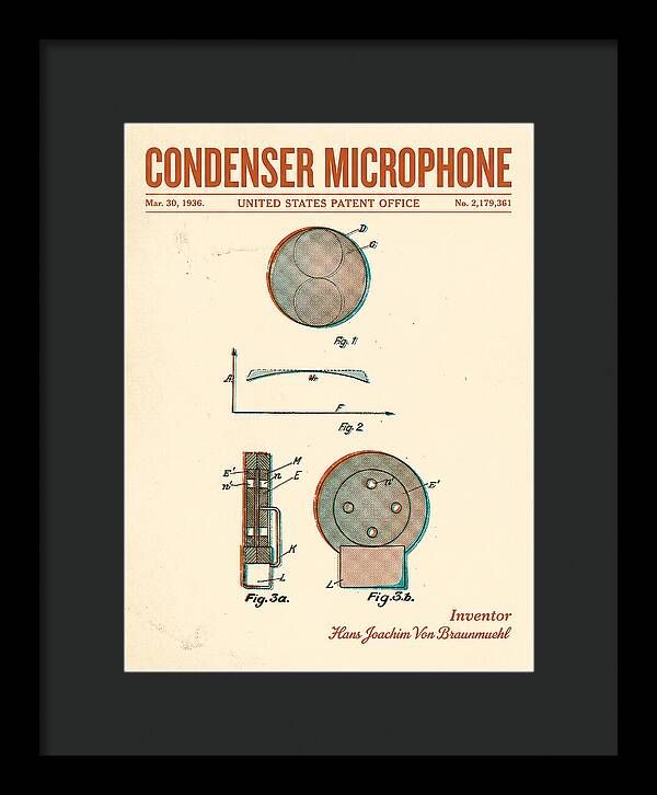 Condenser Microphone Retro Patent Us2179361a