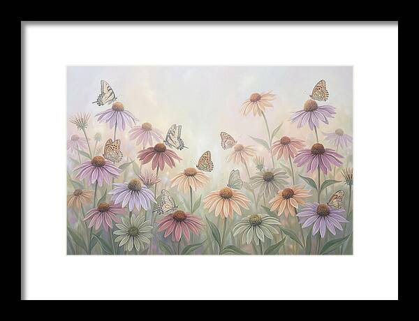 Coneflower Garden With Butterflies