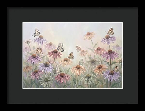Coneflower Garden With Butterflies