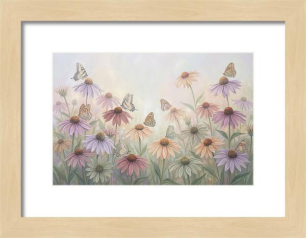 Coneflower Garden With Butterflies